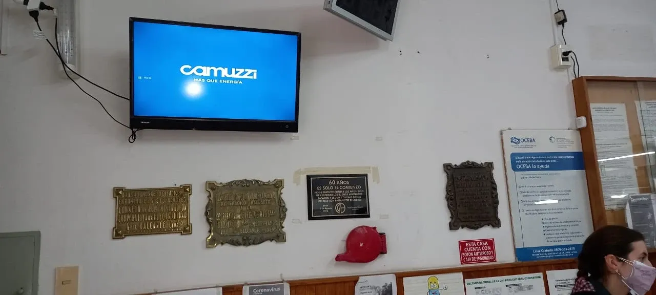 Pantalla del circuito indoor en la Cooperativa Eléctrica